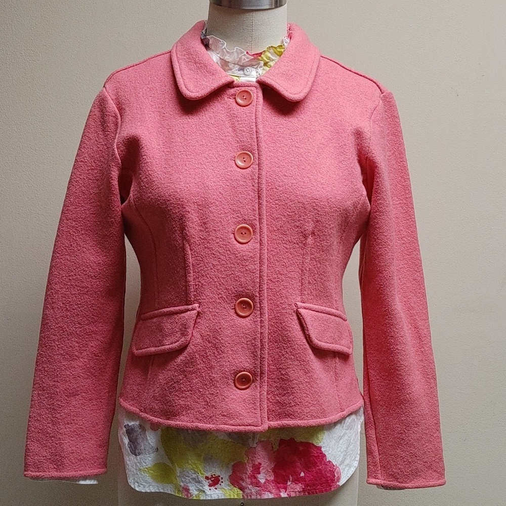 VTG Wool & Alpaca Pink Talbots Jacket Size MP